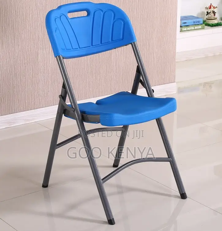Home Chair; Durable Plastic Folding Chair With Sturdy Strong Metal Leg