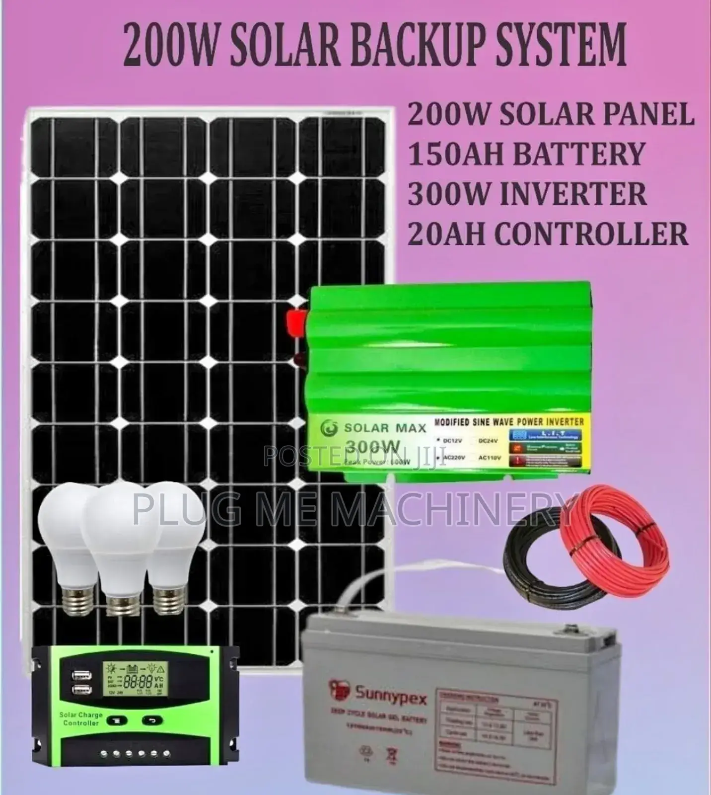 Solar System Full Kit 200w/ Solar Kit Backup 200watts
