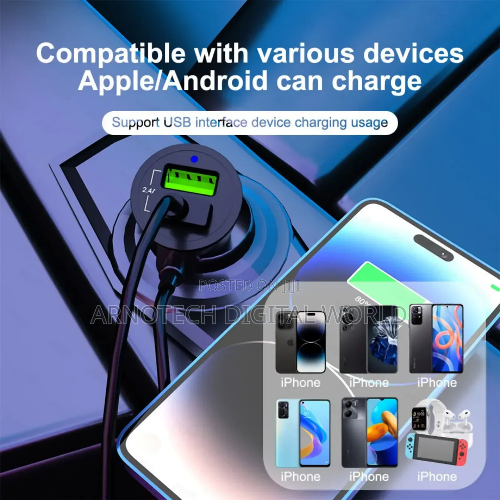 4-Multi-Ports Fast Car Charger