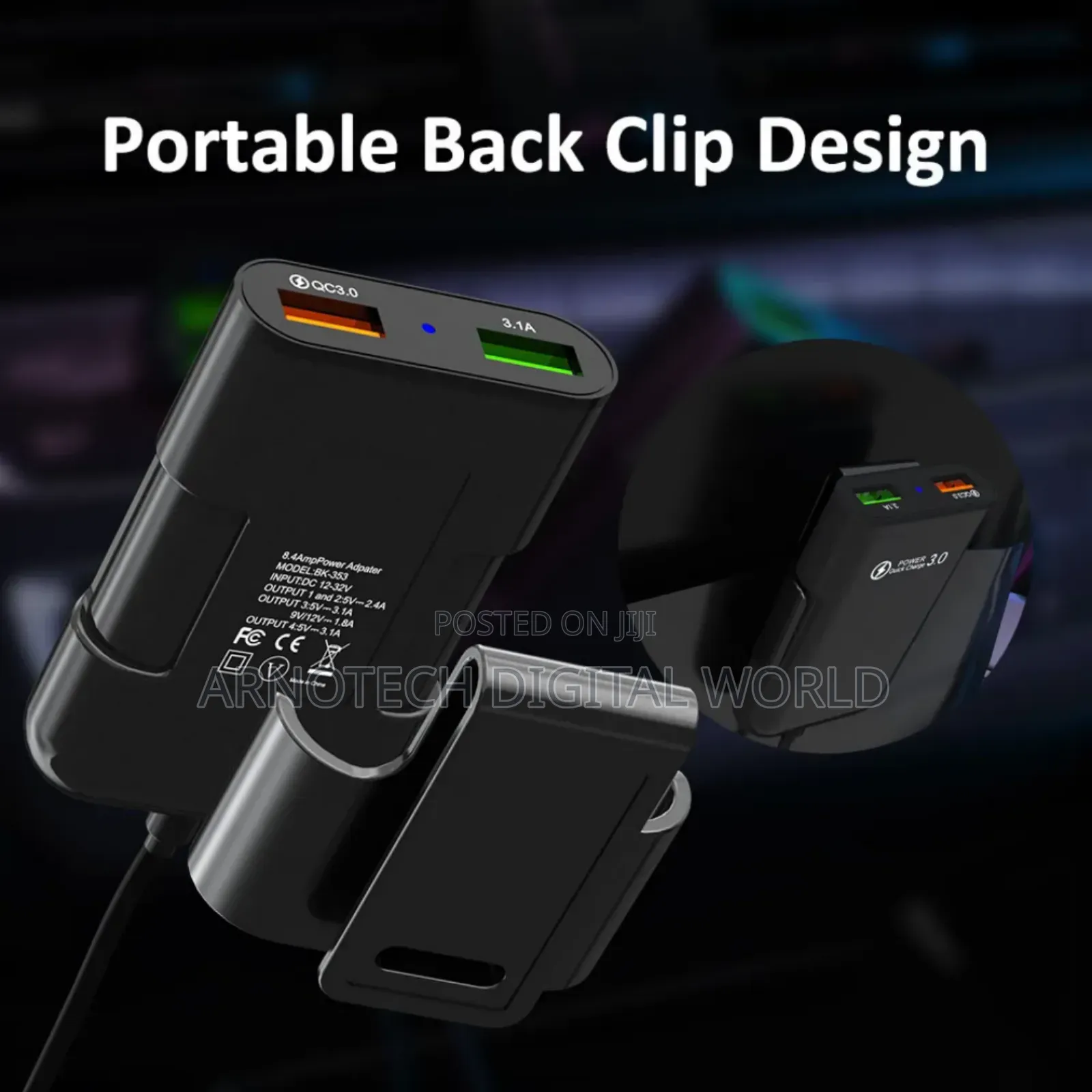 4-Multi-Ports Fast Car Charger