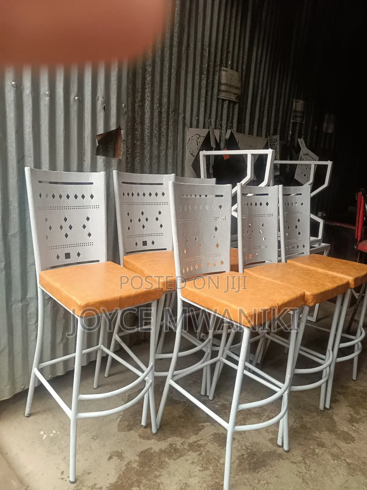 Bar Chairs or Counter Chairs, With Powder Coated White Frame
