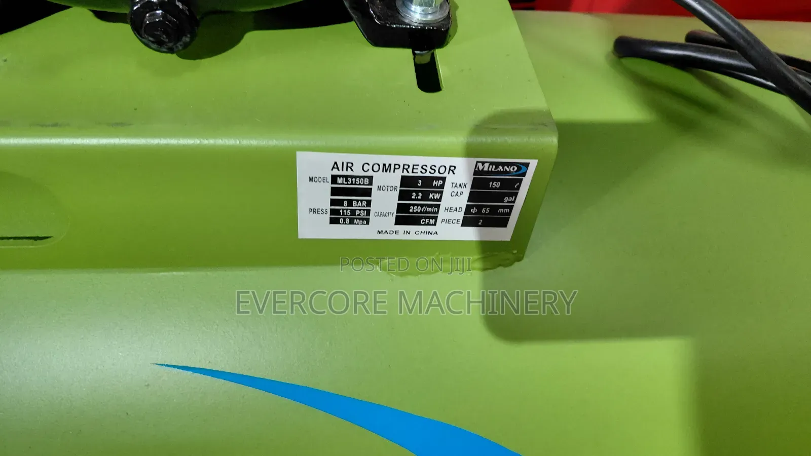 Milano Italia 2 Piston 150litres Air Compressor Single Phase.
