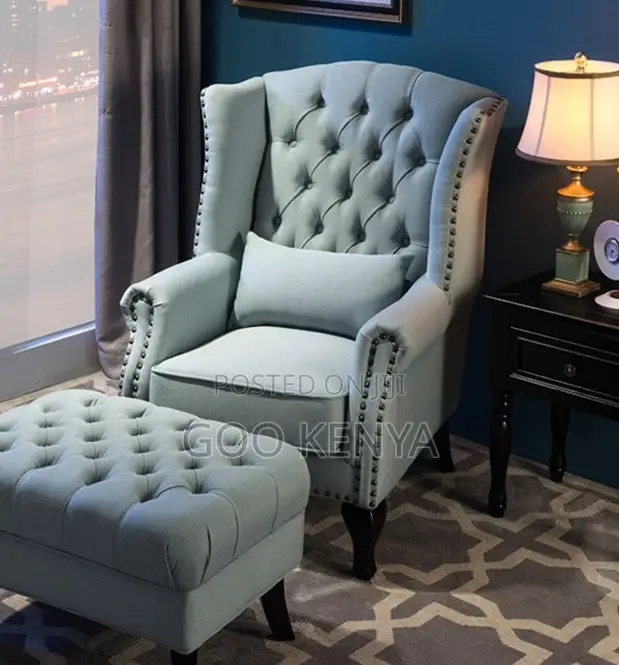 Home Chair; Fabric Upholstered Accent Chair With Plush Cushion Seat