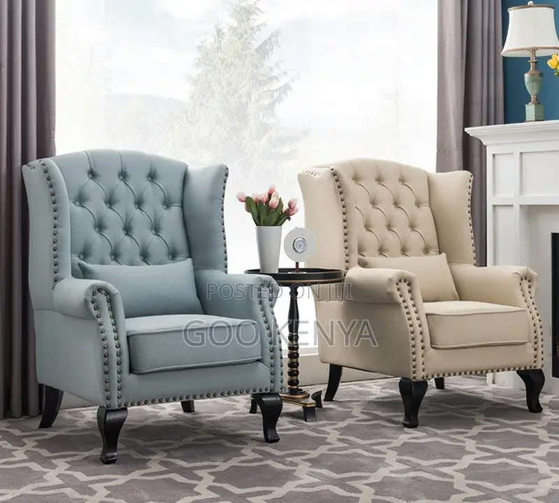 Home Chair; Fabric Upholstered Accent Chair With Plush Cushion Seat