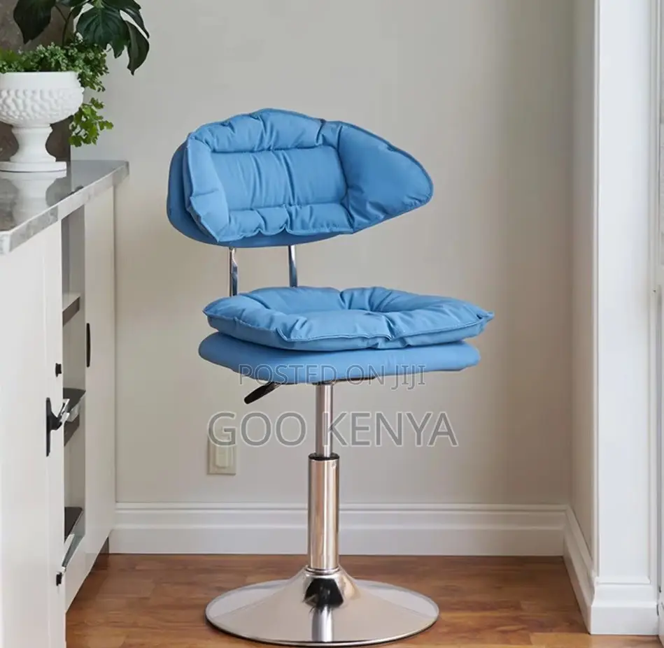 Home Bar Stool; Rustic Metal Bar Stool With Fabric Seat