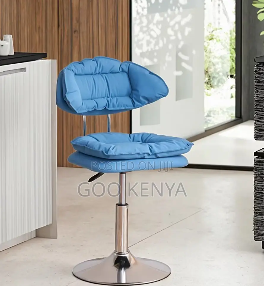 Home Bar Stool; Rustic Metal Bar Stool With Fabric Seat