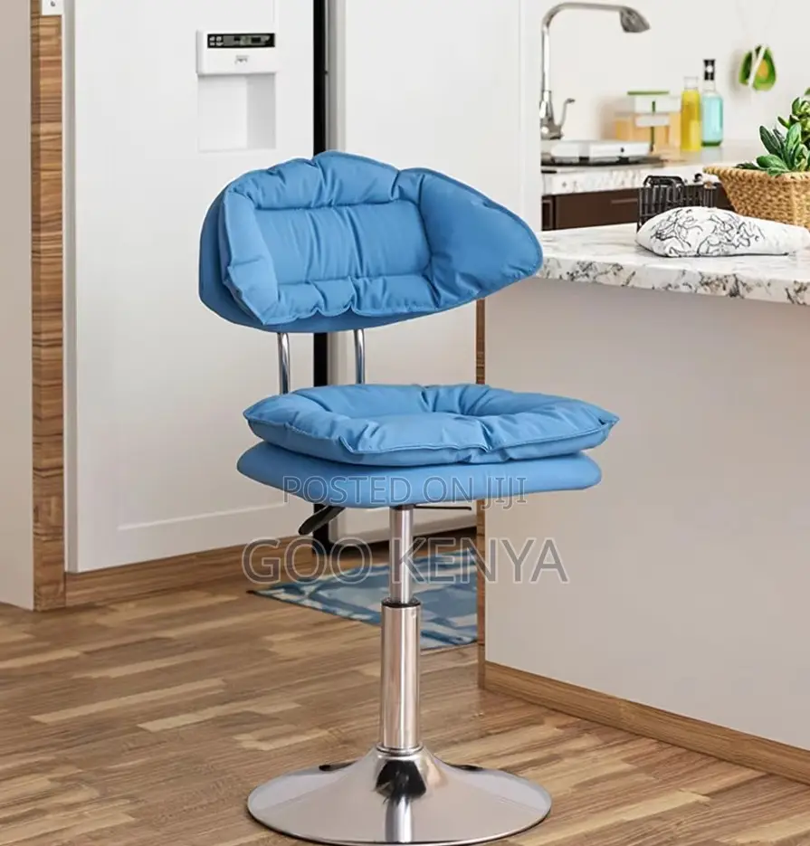 Home Bar Stool; Rustic Metal Bar Stool With Fabric Seat