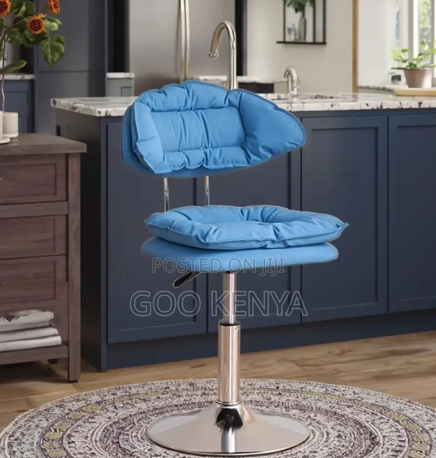 Home Bar Stool; Rustic Metal Bar Stool With Fabric Seat