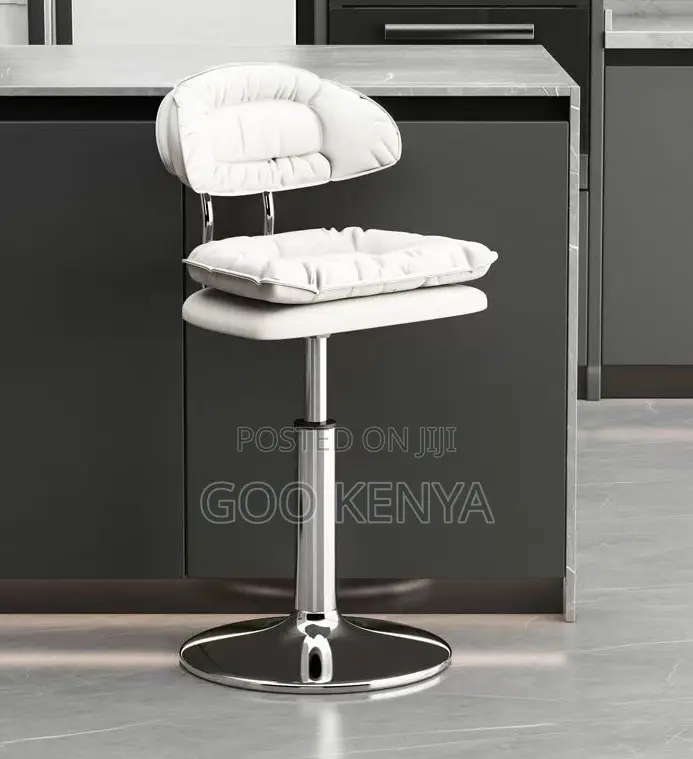 Home Stool; Heavy-Duty Metal Bar Stool With Metal Base and Leather