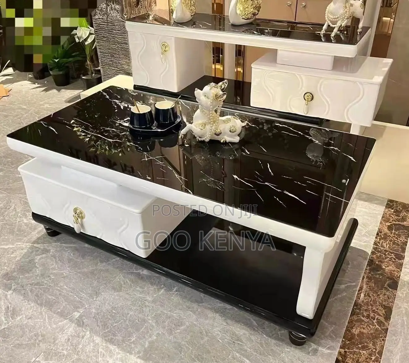 Home Tv Table Set; Furniture Tv Stand With Storage Drawers and Table