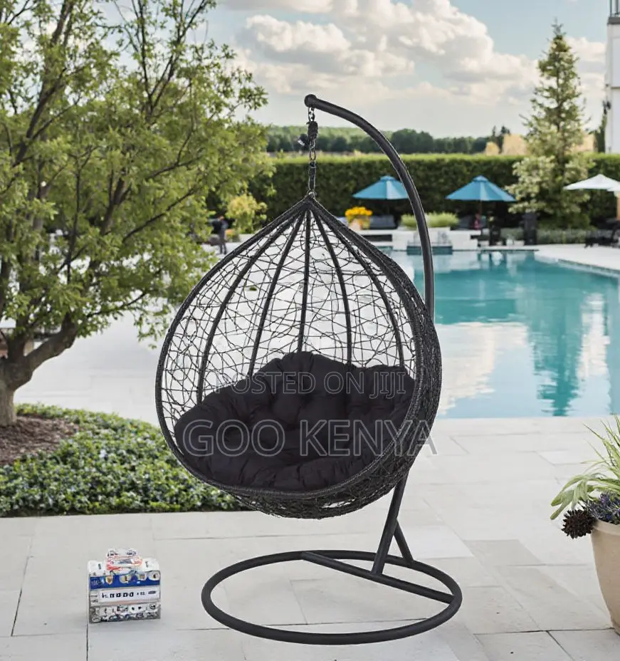 Home Chair; Indoor/Outdoor Egg Chair With Rattan Weave and Stand