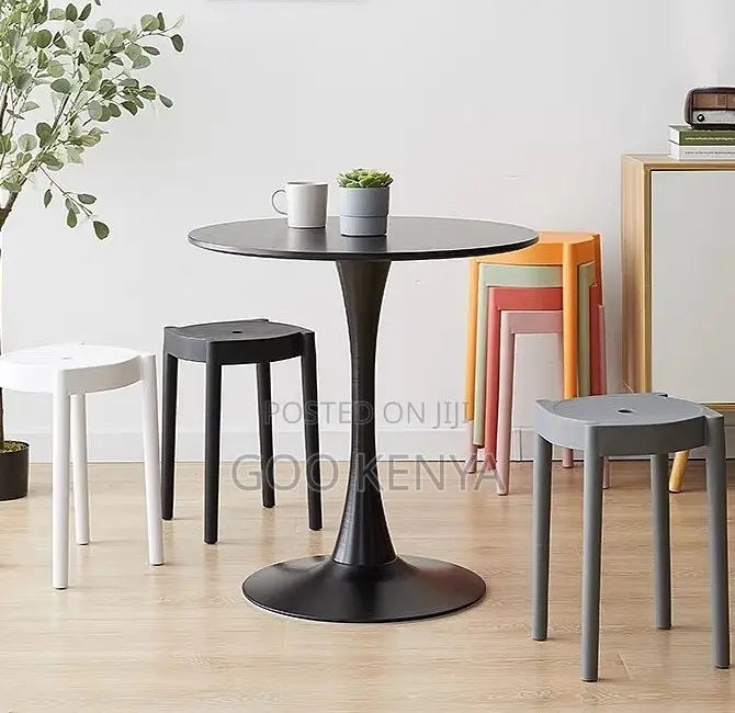 Home Table; Outdoor Balcony Table With Sturdy Horn Footstand Design