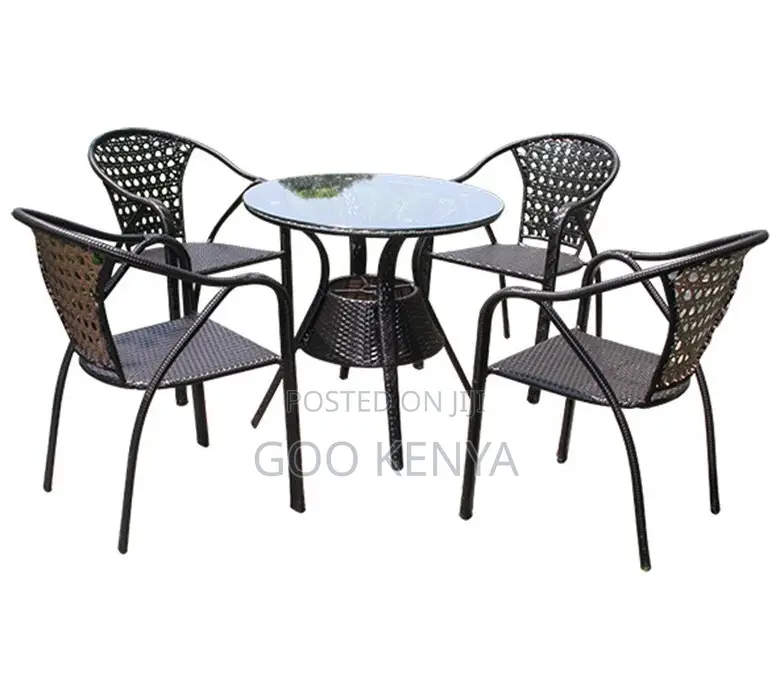 Outdoor Dining Set; All-Weather Patio Rattan Dining Set for Outdoor