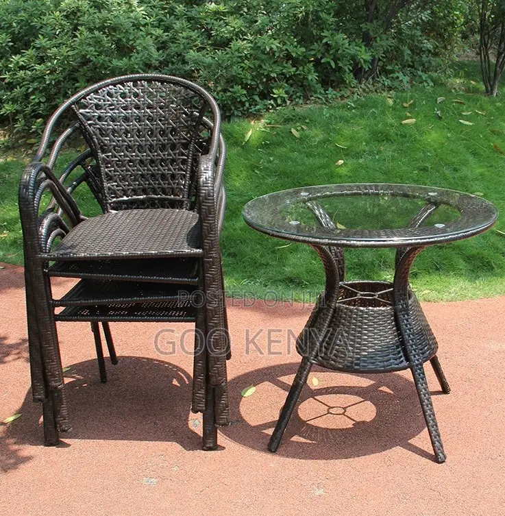 Outdoor Dining Set; All-Weather Patio Rattan Dining Set for Outdoor