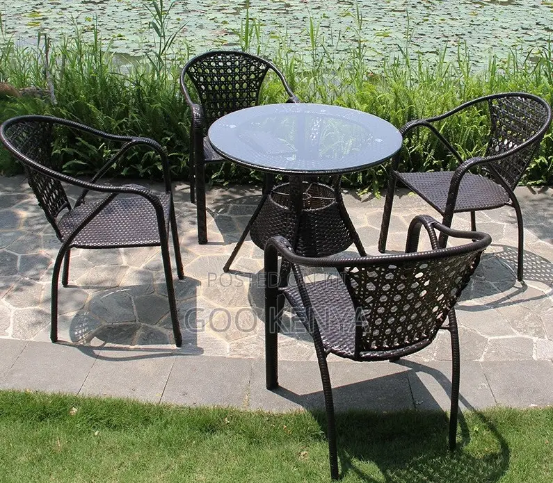 Outdoor Dining Set; All-Weather Patio Rattan Dining Set for Outdoor