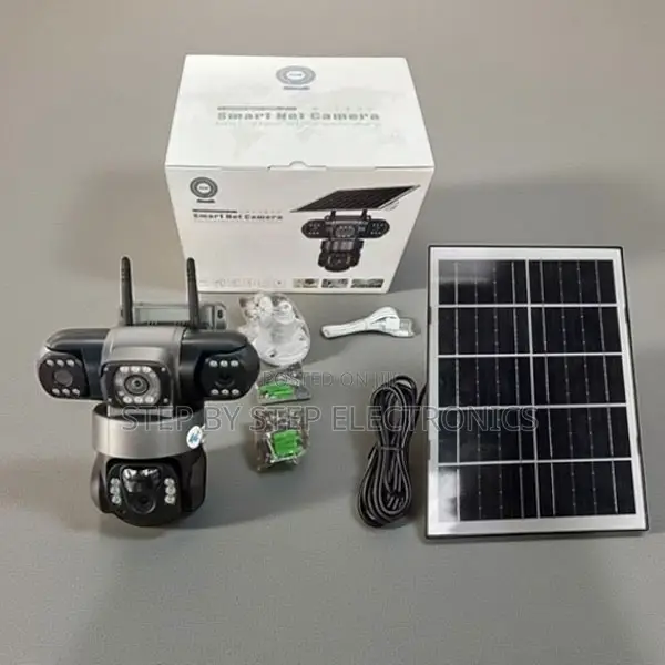 Full-Color 4g Solar PTZ Triple Lens CCTV Camera With 8w Solar Panel