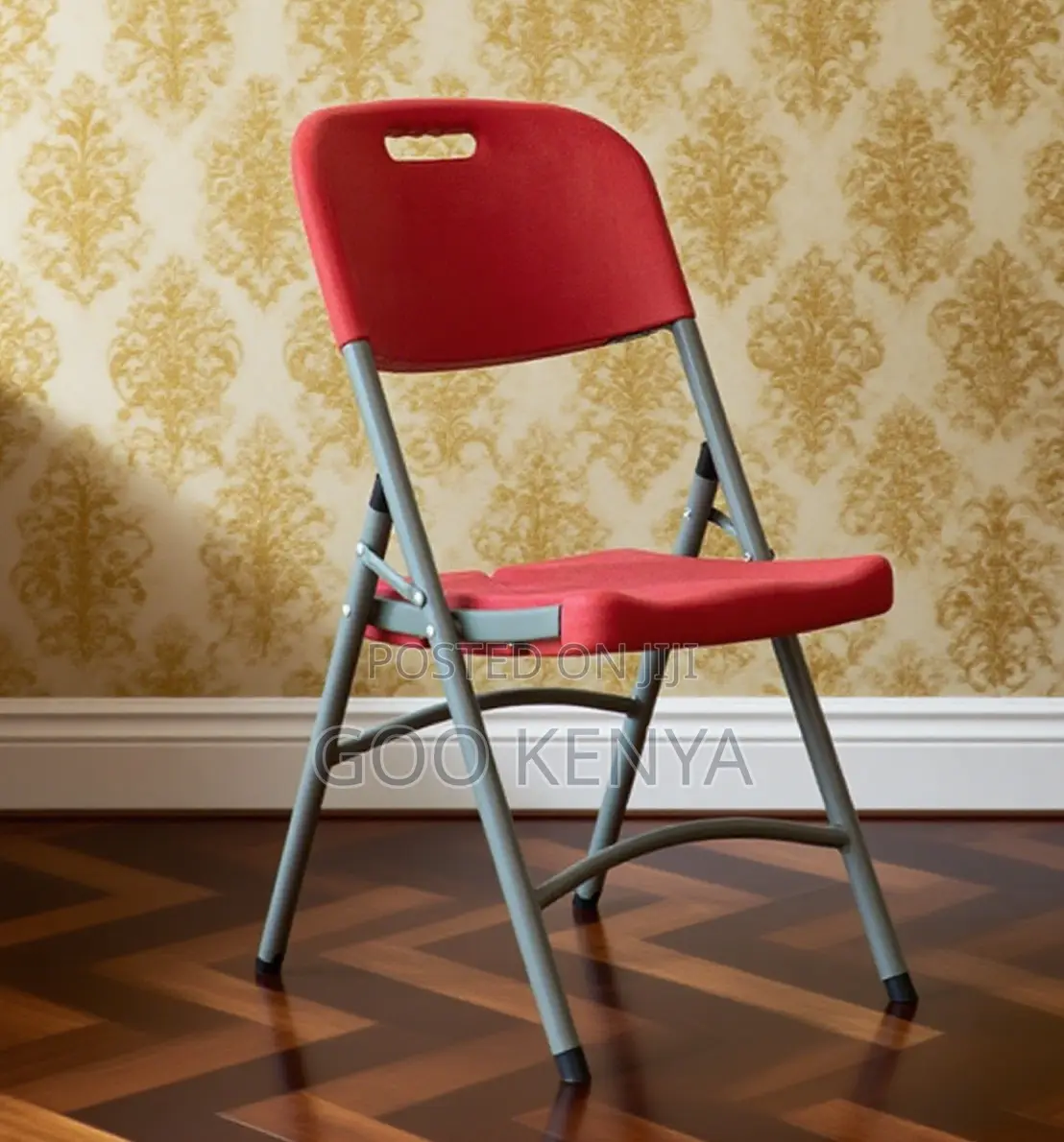 Home Chair; Heavy-Duty Plastic Metal-Base Folding Chair for Outdoor
