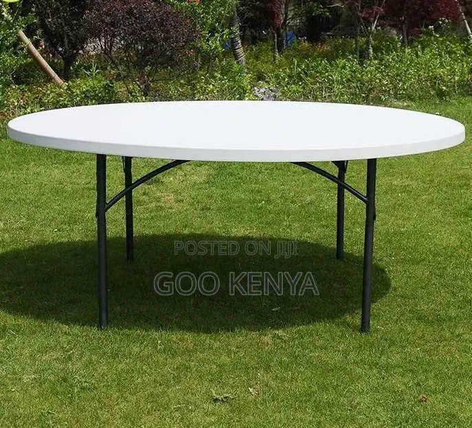 Home Table; Event-Ready 6-Foot Plastic Folding Round Outdoor Table