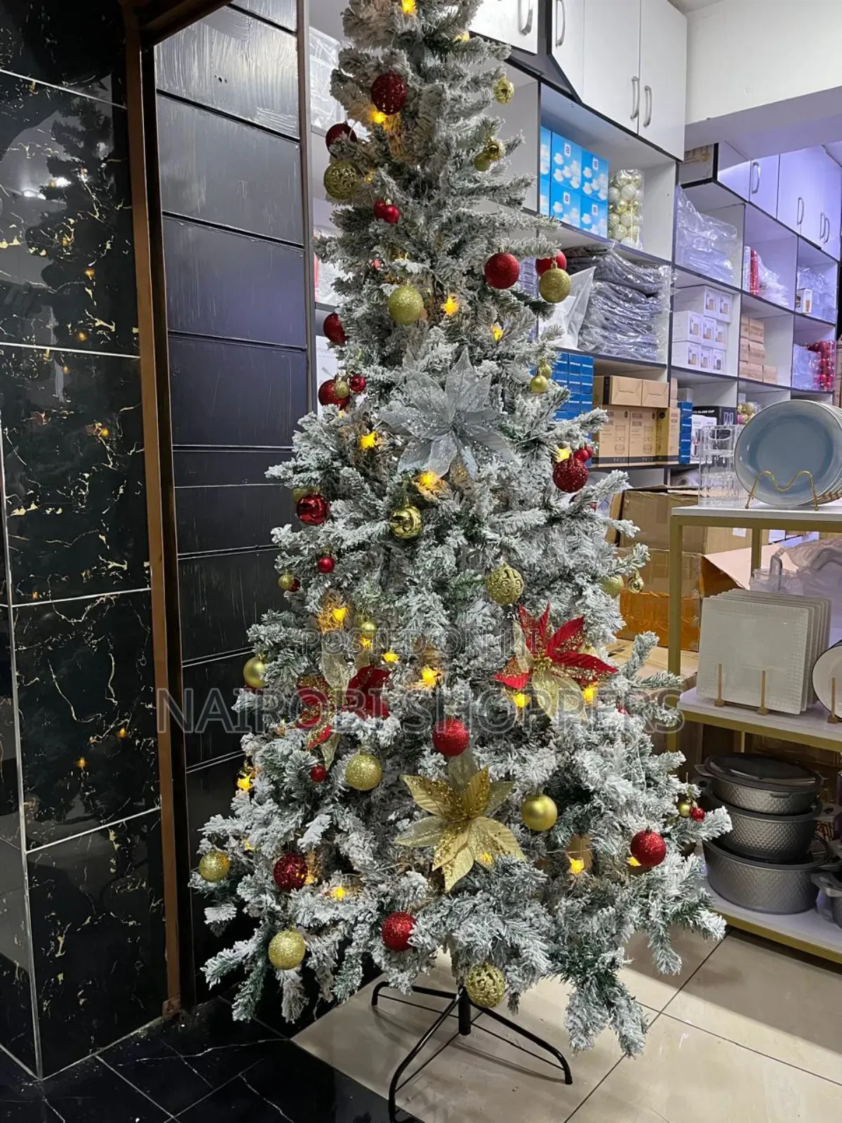 Snow Flaked Christmas Trees 7 Ft