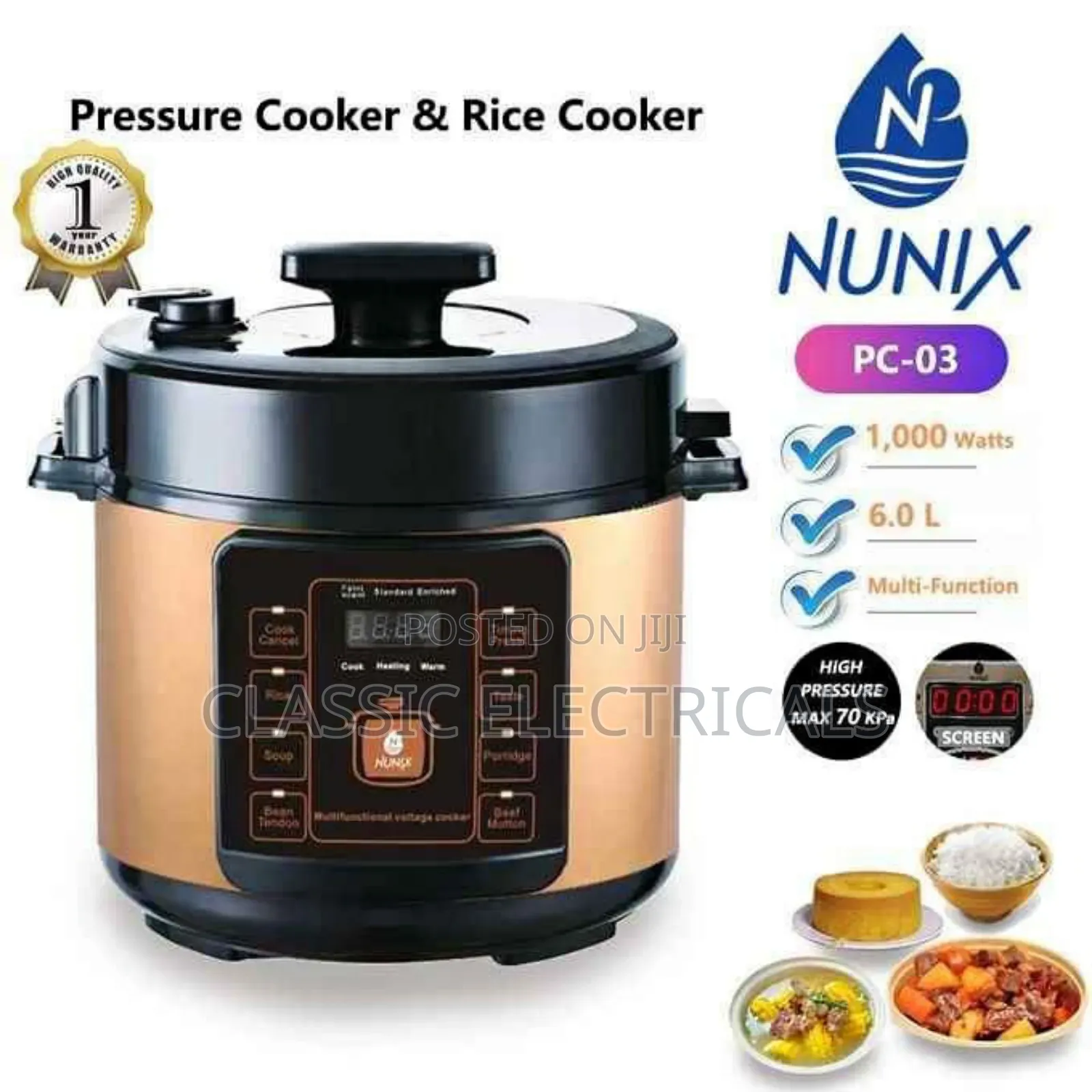 Pc-03 Nunix 6l Electric Pressure Cooker