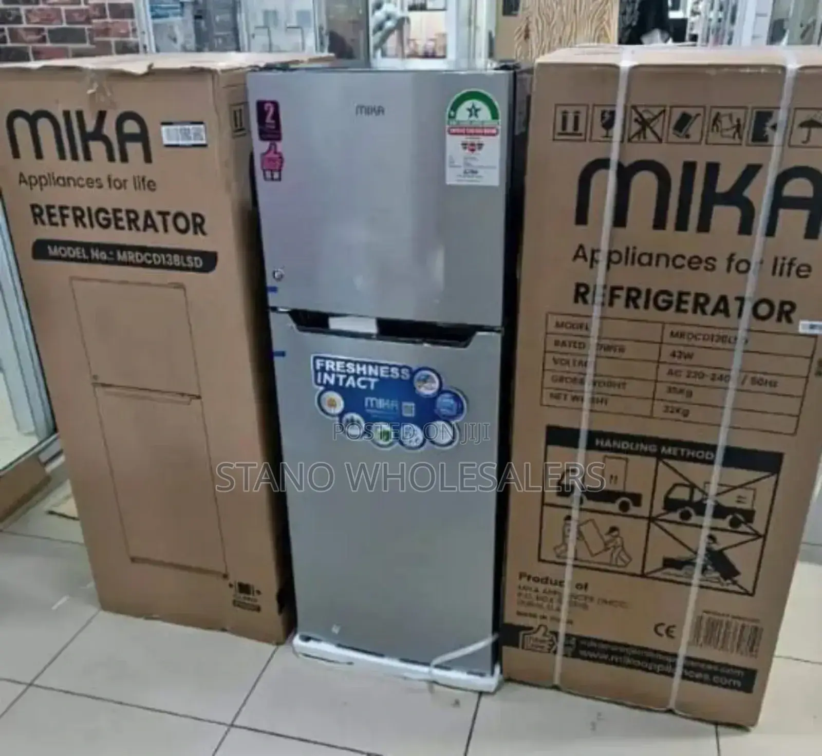 Mika Refrigerator 138ltrs Double Door Fridge