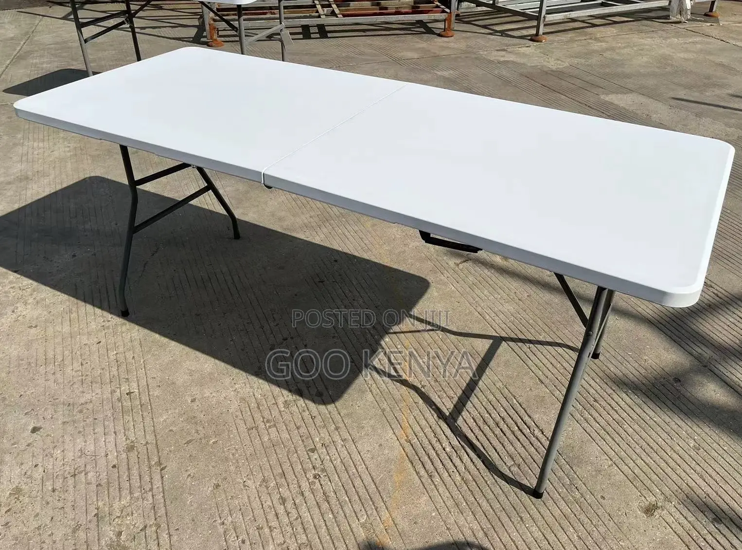 Home Outdoor Table; White Plastic Foldable Table for Garden and Events