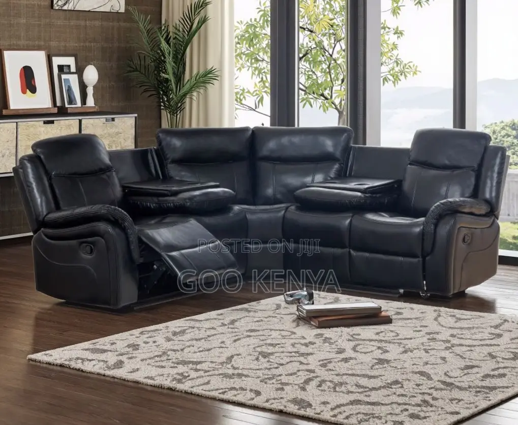 Home Sofa; 6-Seat Recliner Sectional Sofa With Premium Leather Finish