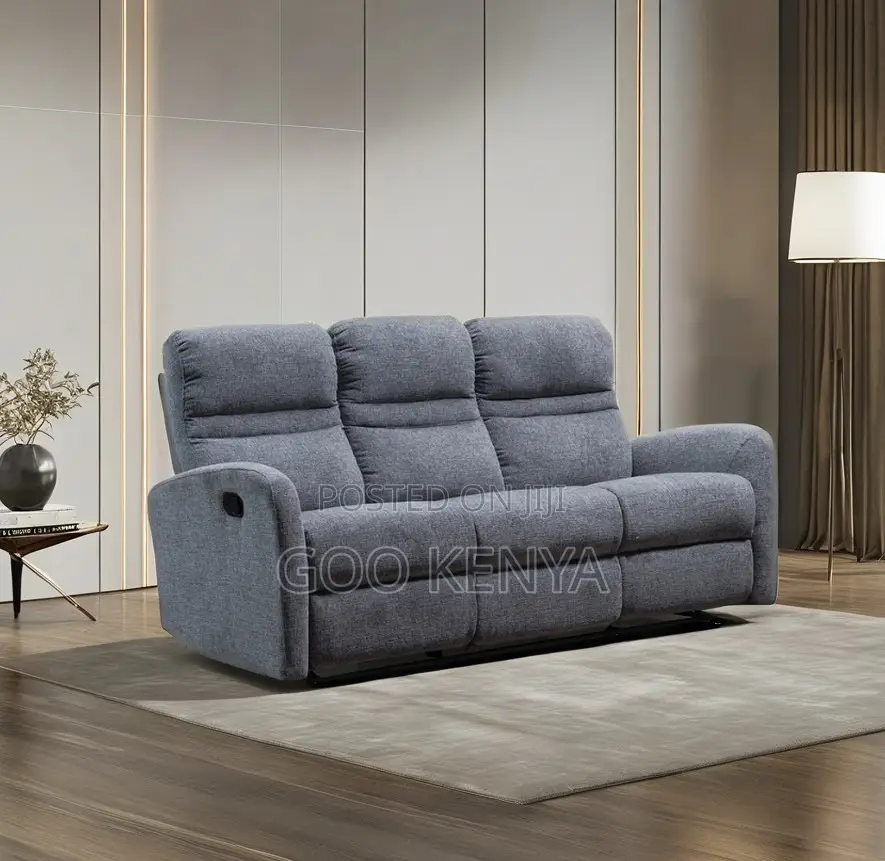 Home Sofa; 3-Seater Fabric Modular Sofa With Manual Recliner