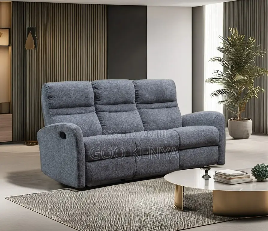 Home Sofa; 3-Seater Fabric Modular Sofa With Manual Recliner