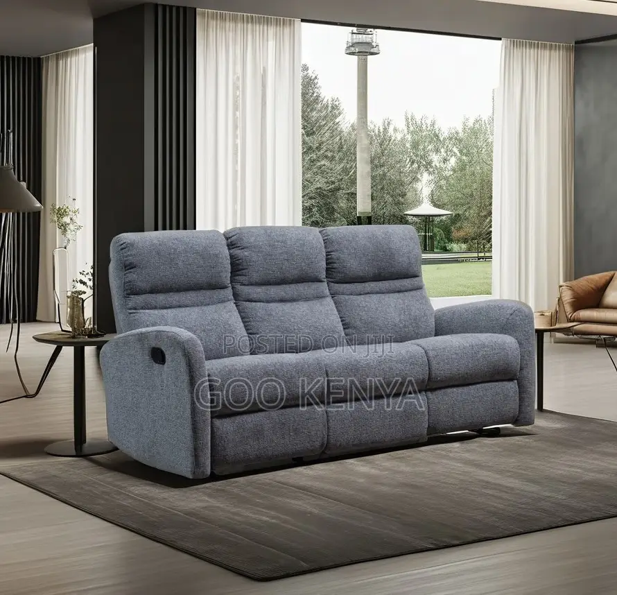 Home Sofa; 3-Seater Fabric Modular Sofa With Manual Recliner