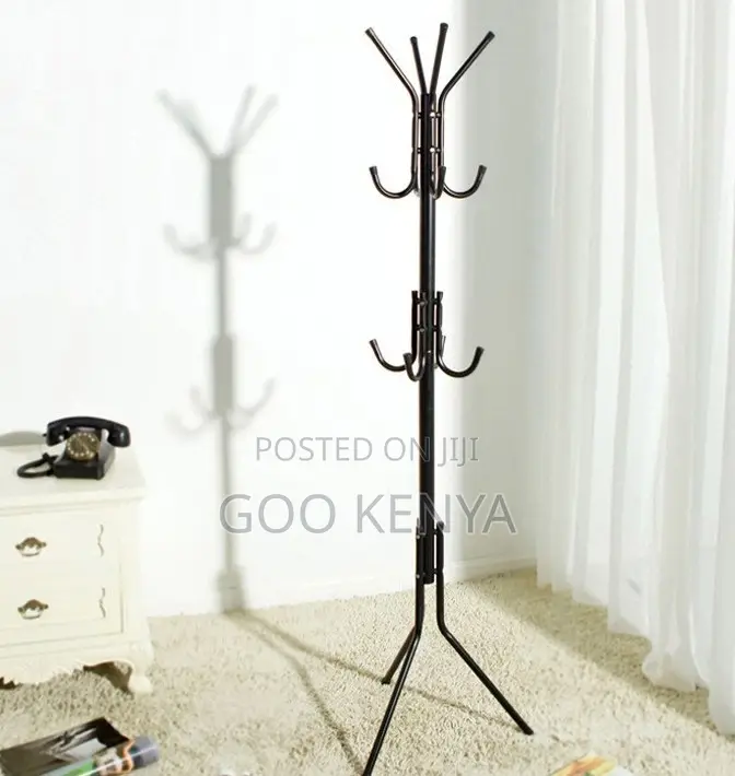 Home Hanger; Space-Saving Free-Standing Metal Coat Stand for Homes