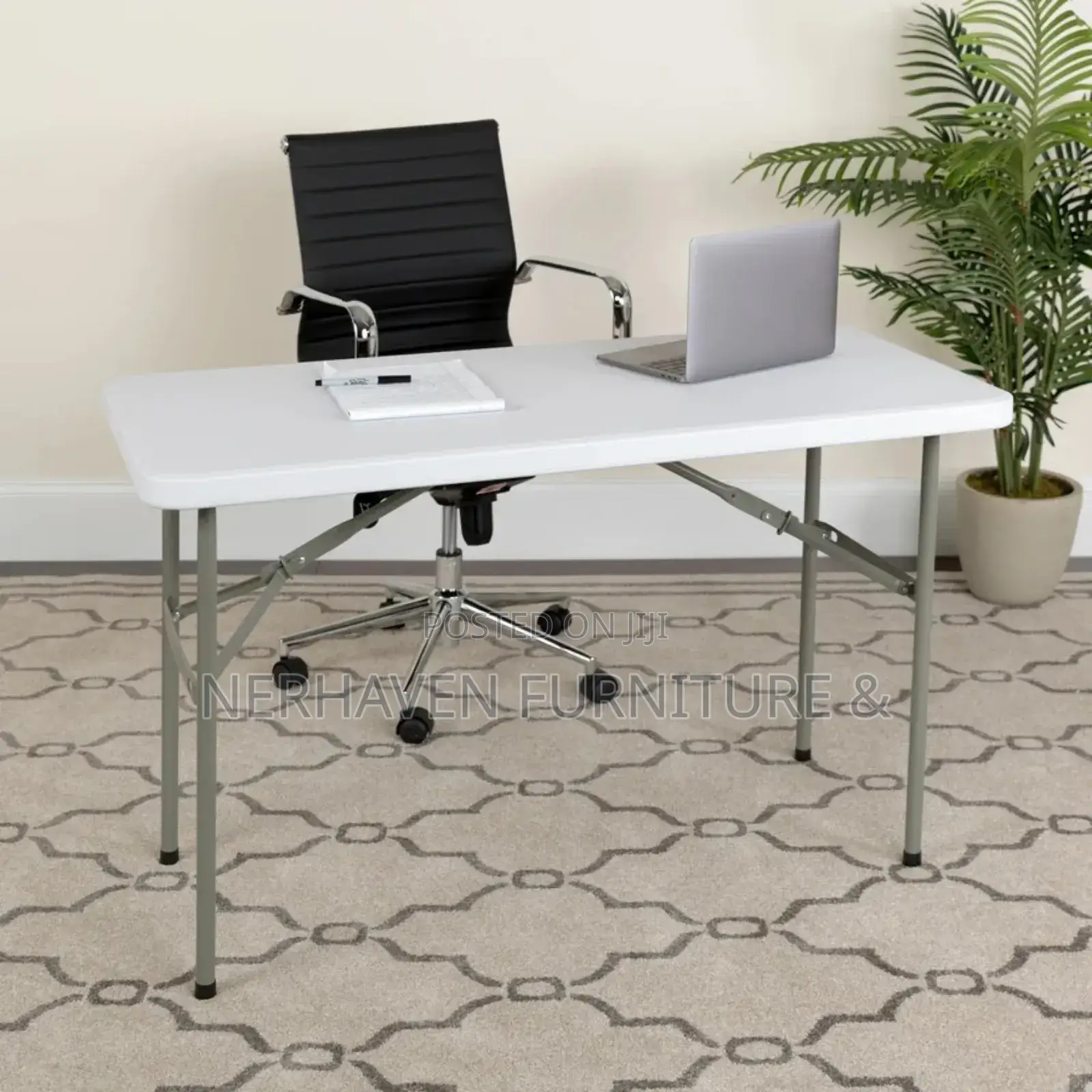 Modern Foldable Table -- Strong Plastic Top