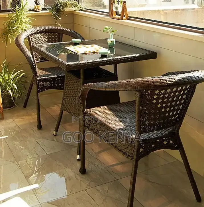 Home Dining; 4-Seater Durable Modern Woven Rattan Dining for Balcony