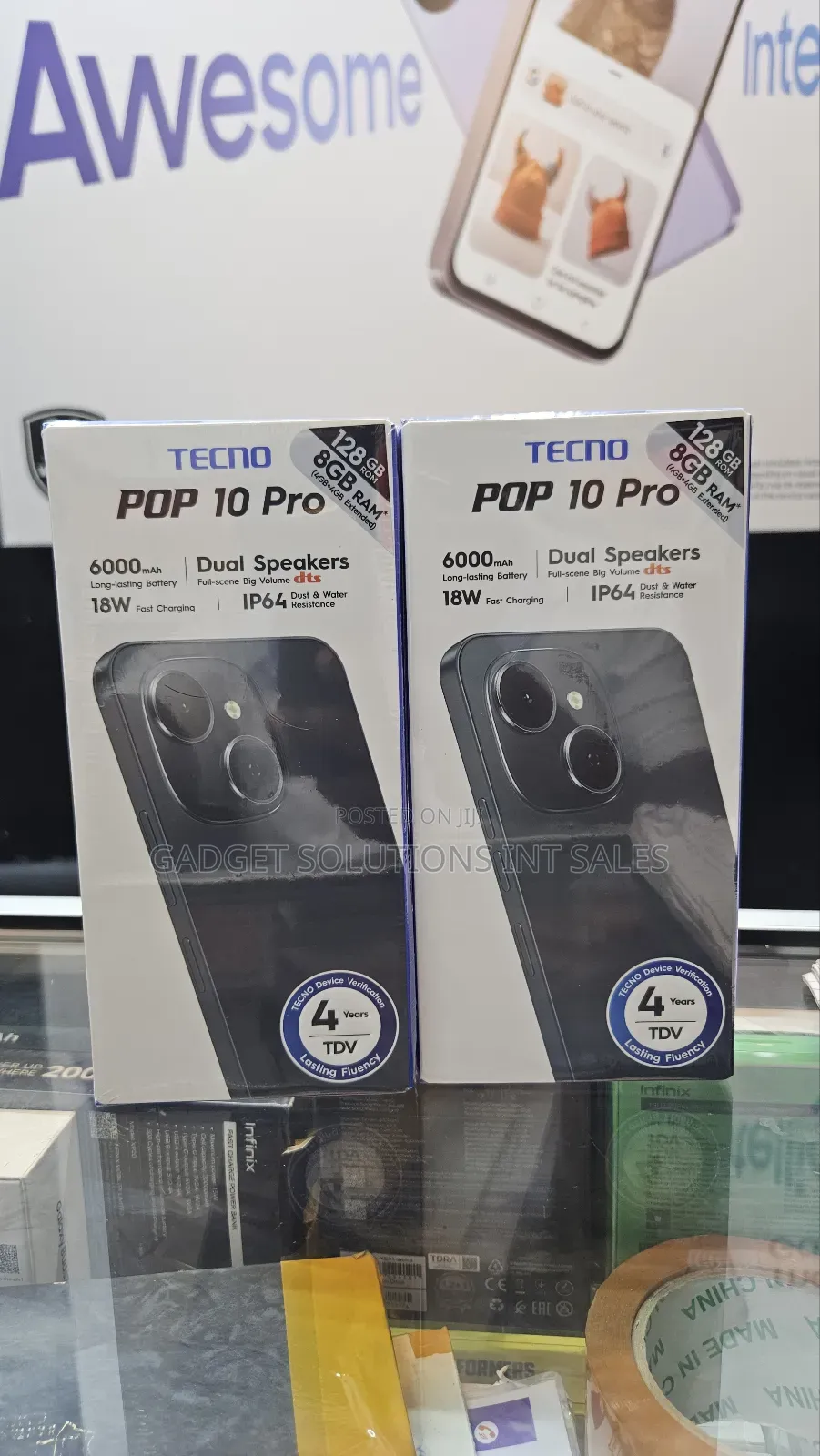 New Tecno Pop 10 Pro 128 GB Black