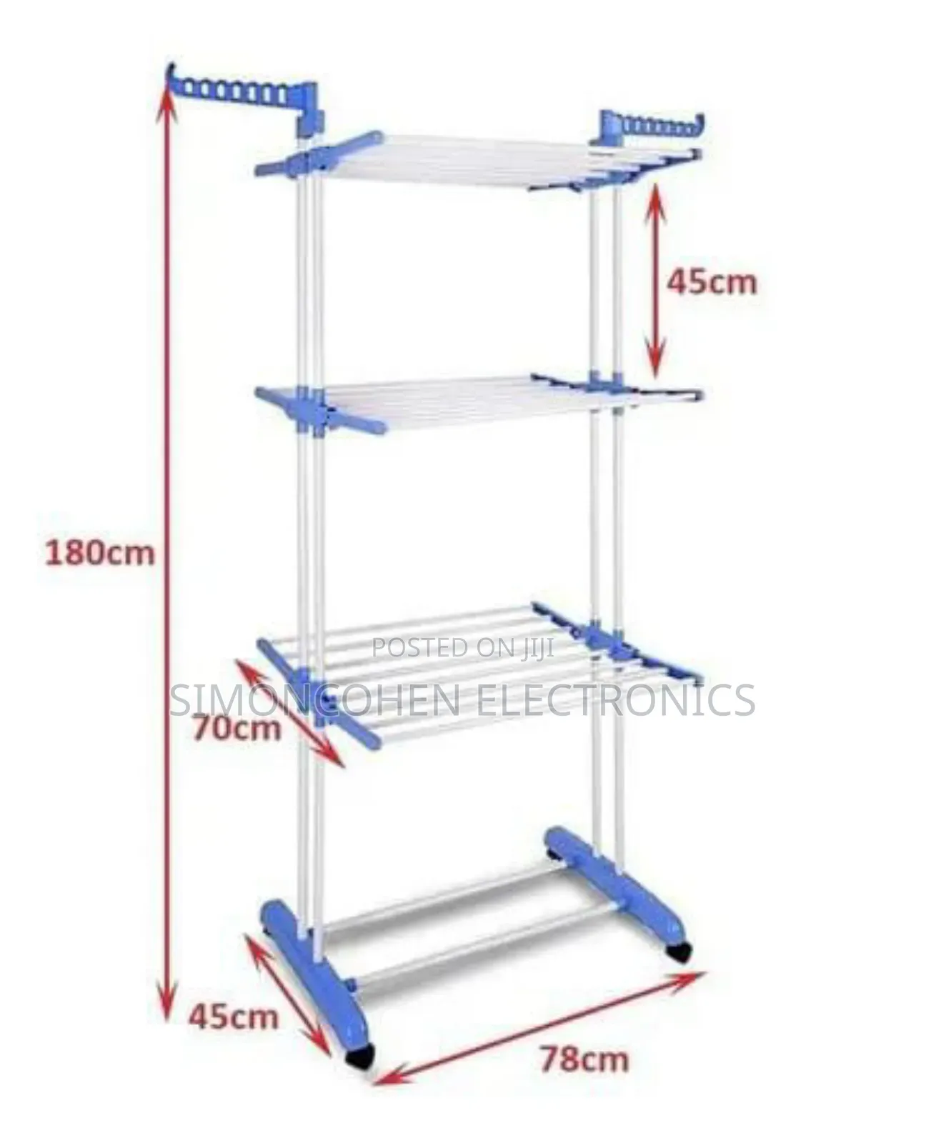 Detachable 50kg 3 Layer Cloth Hanger Rack