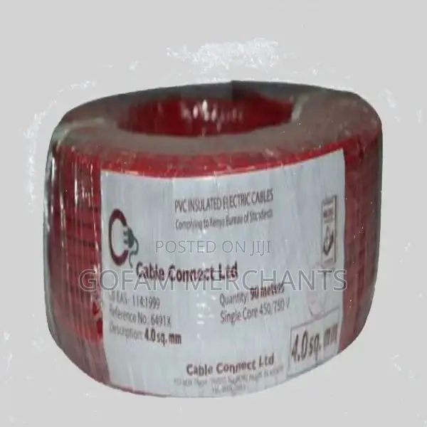 4mm Single Connect Cable Red (90 MTR Roll)