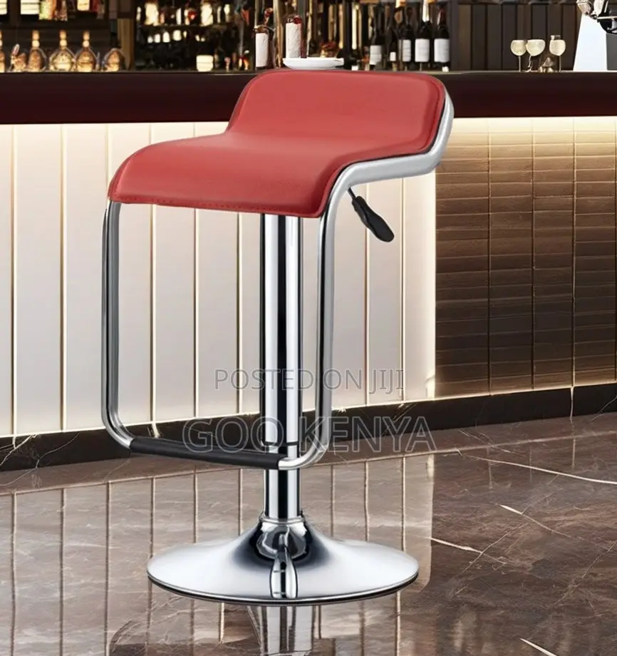 Home Counter Stool; Leather Stool With Adjustable Lift Mechanism