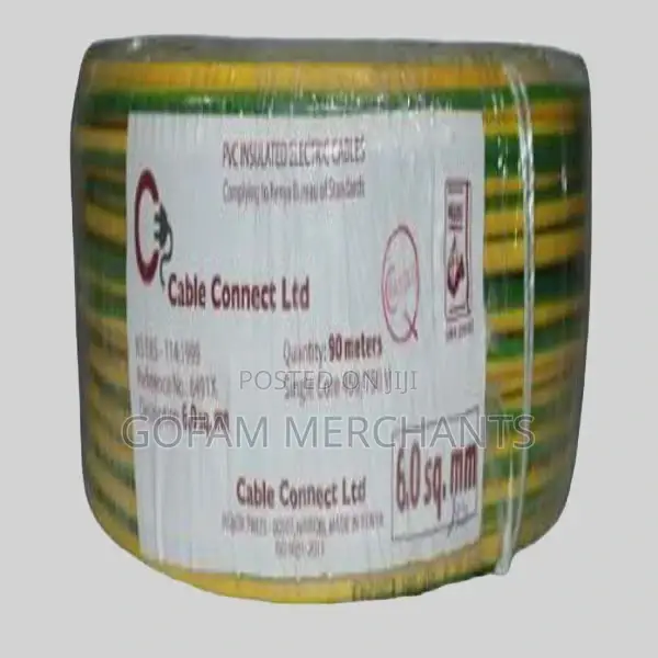 Cable Connect 6.0 Mm Single Yellow/ Green (90 Mtr Roll)