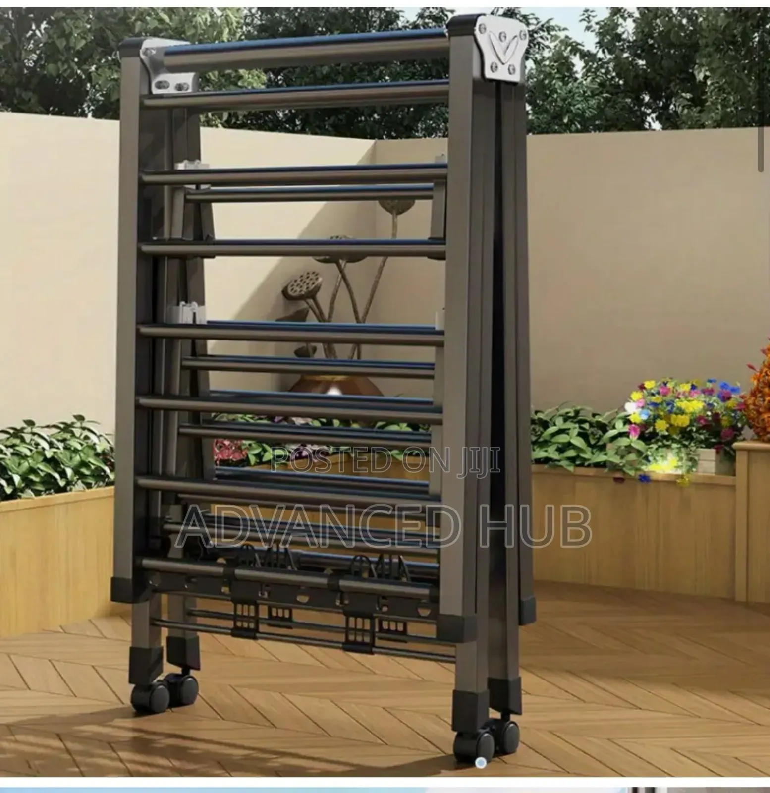Heavy Duty Folding Movable Clothes Drying Rack