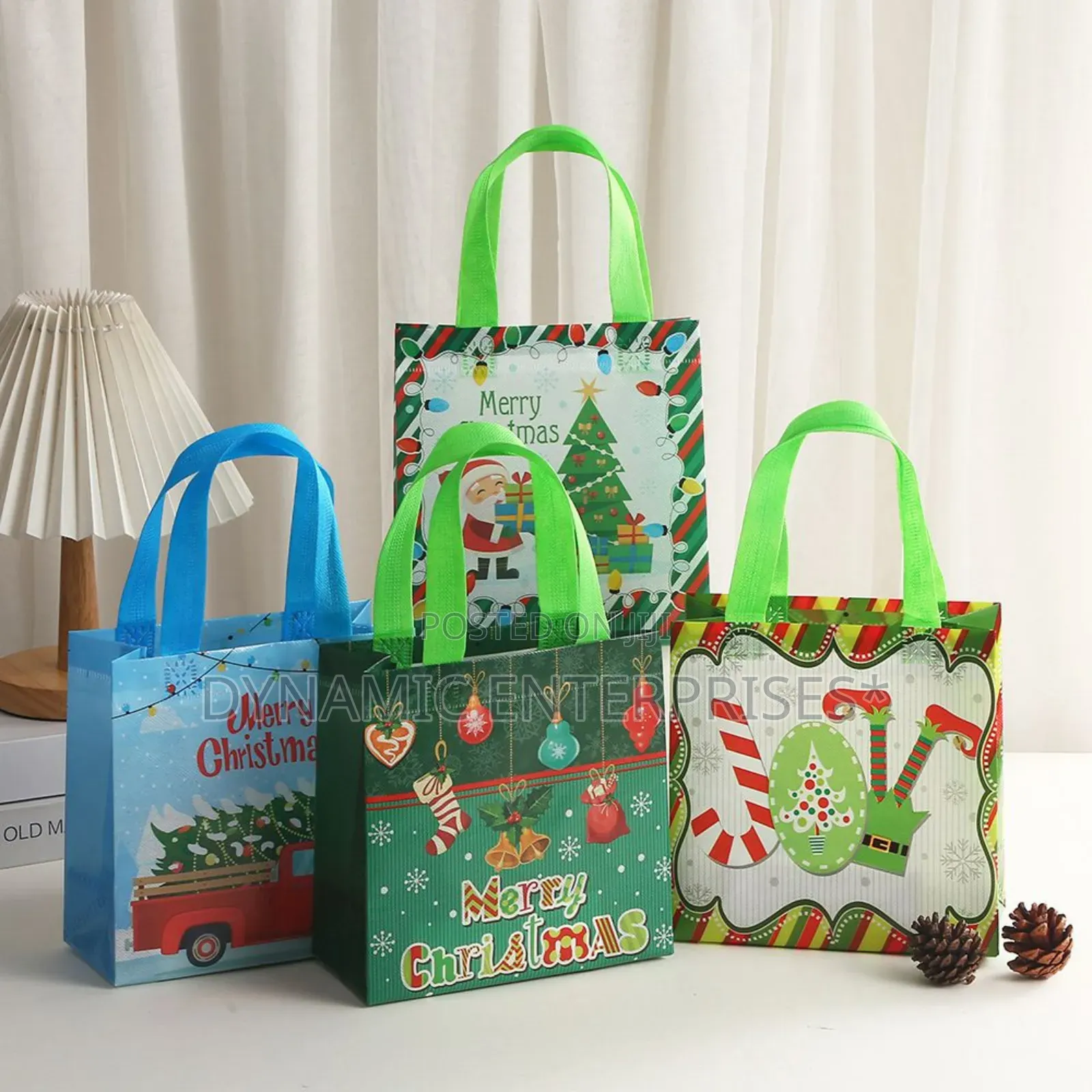 Christmas Kraft Paper Gift Bags Xmas Candy Cookies With Handles.