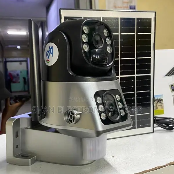 Solar Powered 4g Simcard PTZ Rotating Dual Lens Screen Wireless CCTV