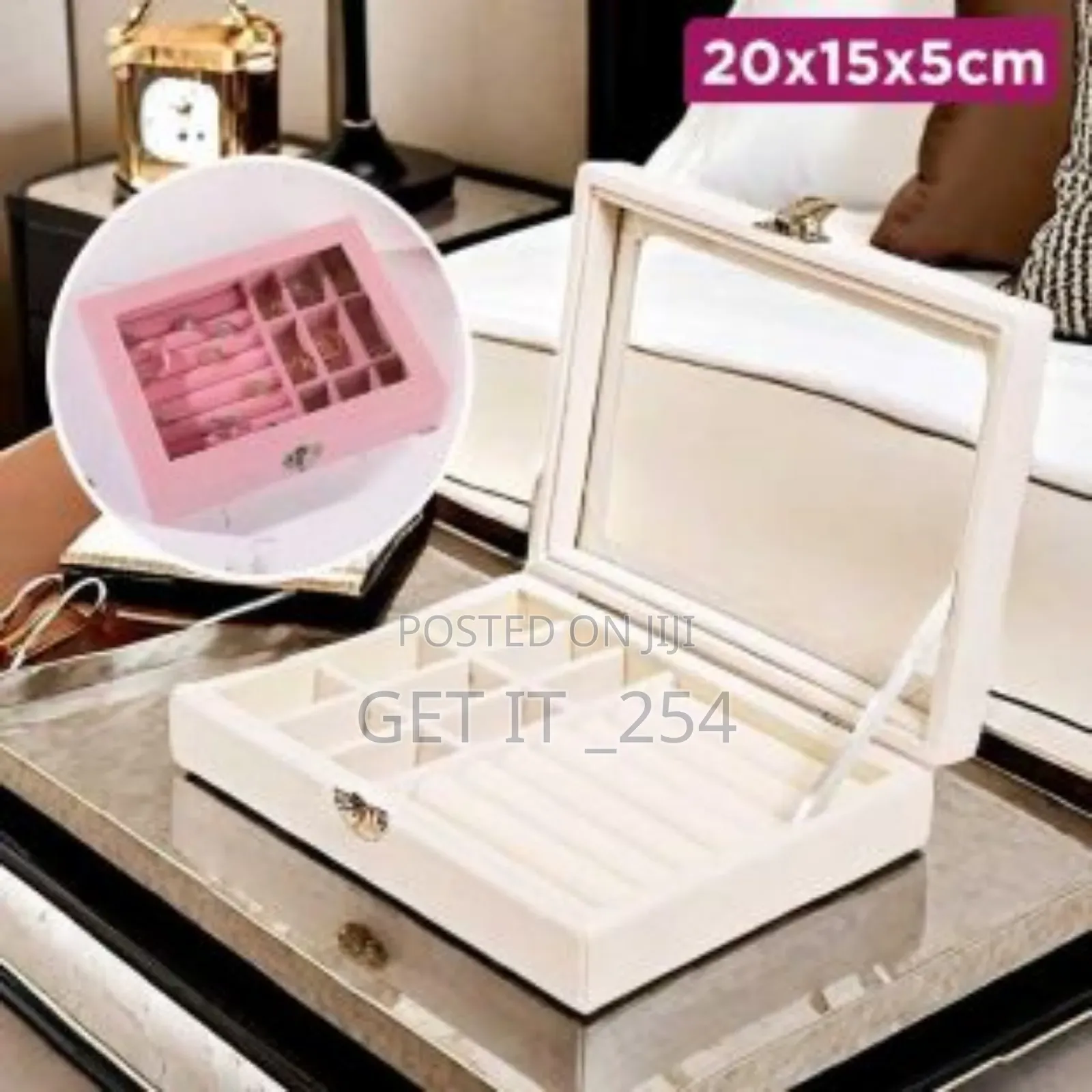 Ld1016 Velvet Jewelry Organizer Box Now Available In Cream Grey N Pink