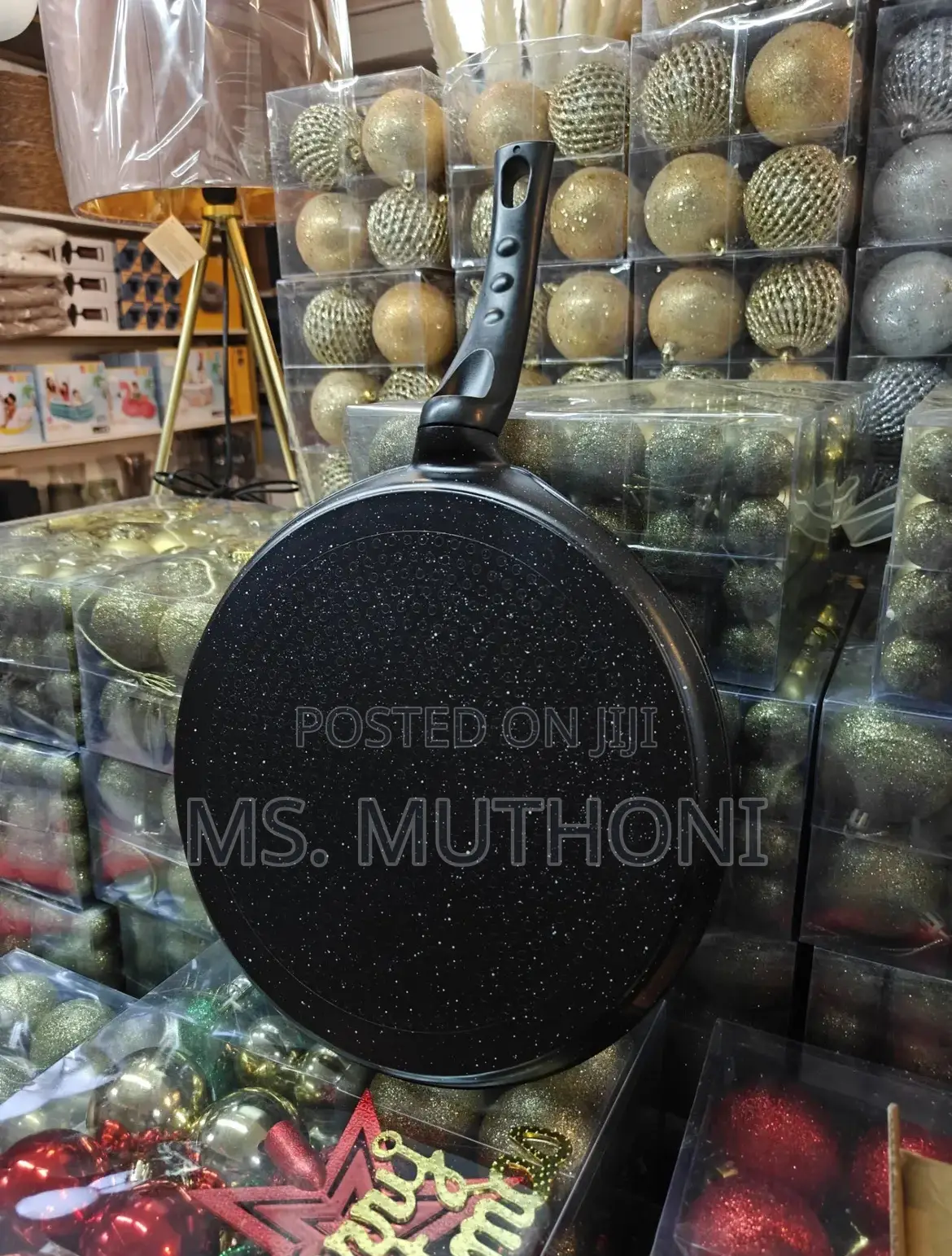 24 Cm Black Non-Stick Granite Chapati Pan*