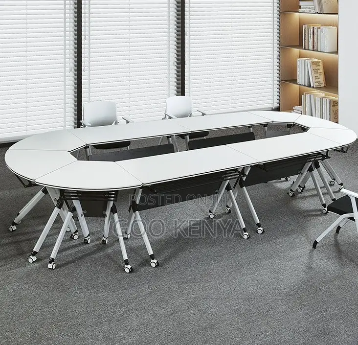 Office Desk; Heavy-Duty Mobile Flip-Top Fold Desk and Locking Casters