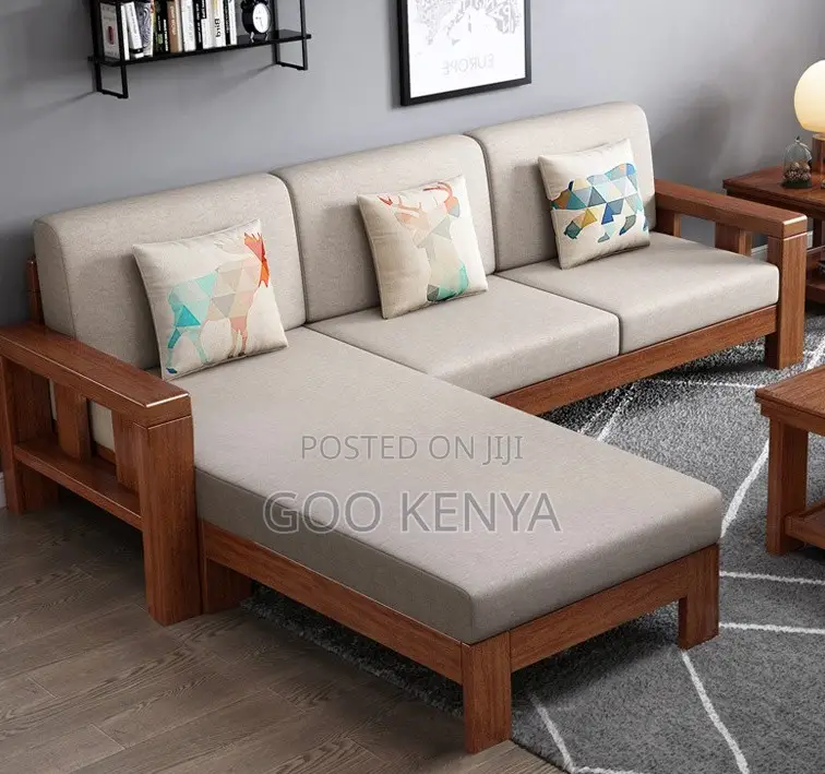 Home Sofa; Mahogany Frame 7-Seater Sofa Set With Matching Coffee Table