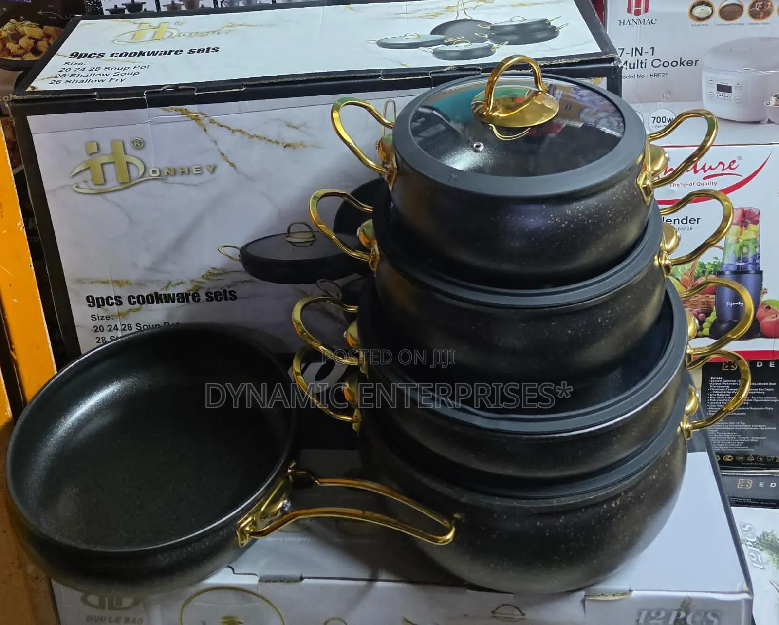 9 PCS Granite Cookware Set With Silicone Lid