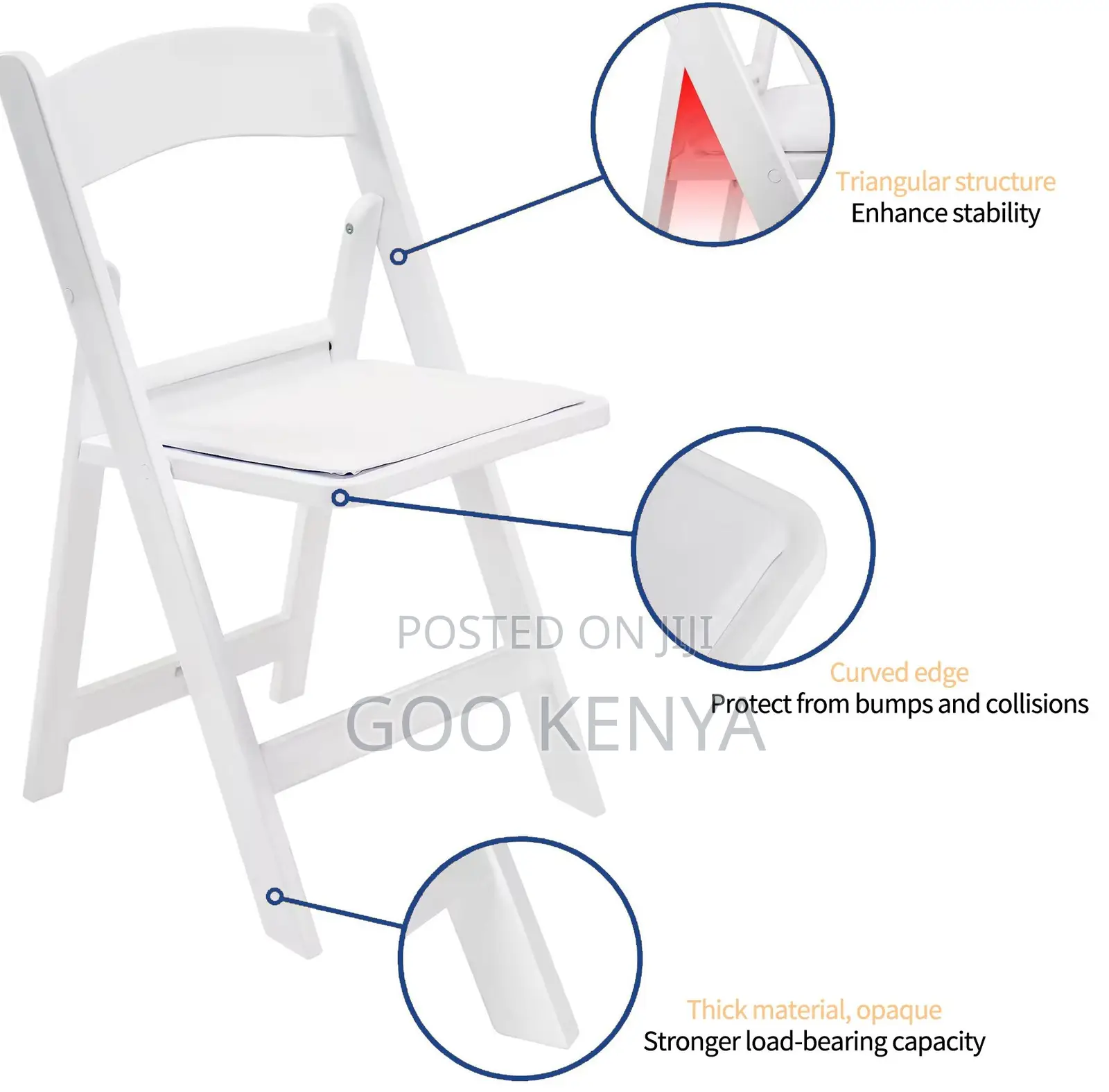 Home Chair; Wedding Furniture – White Resin Folding Garden Chairs