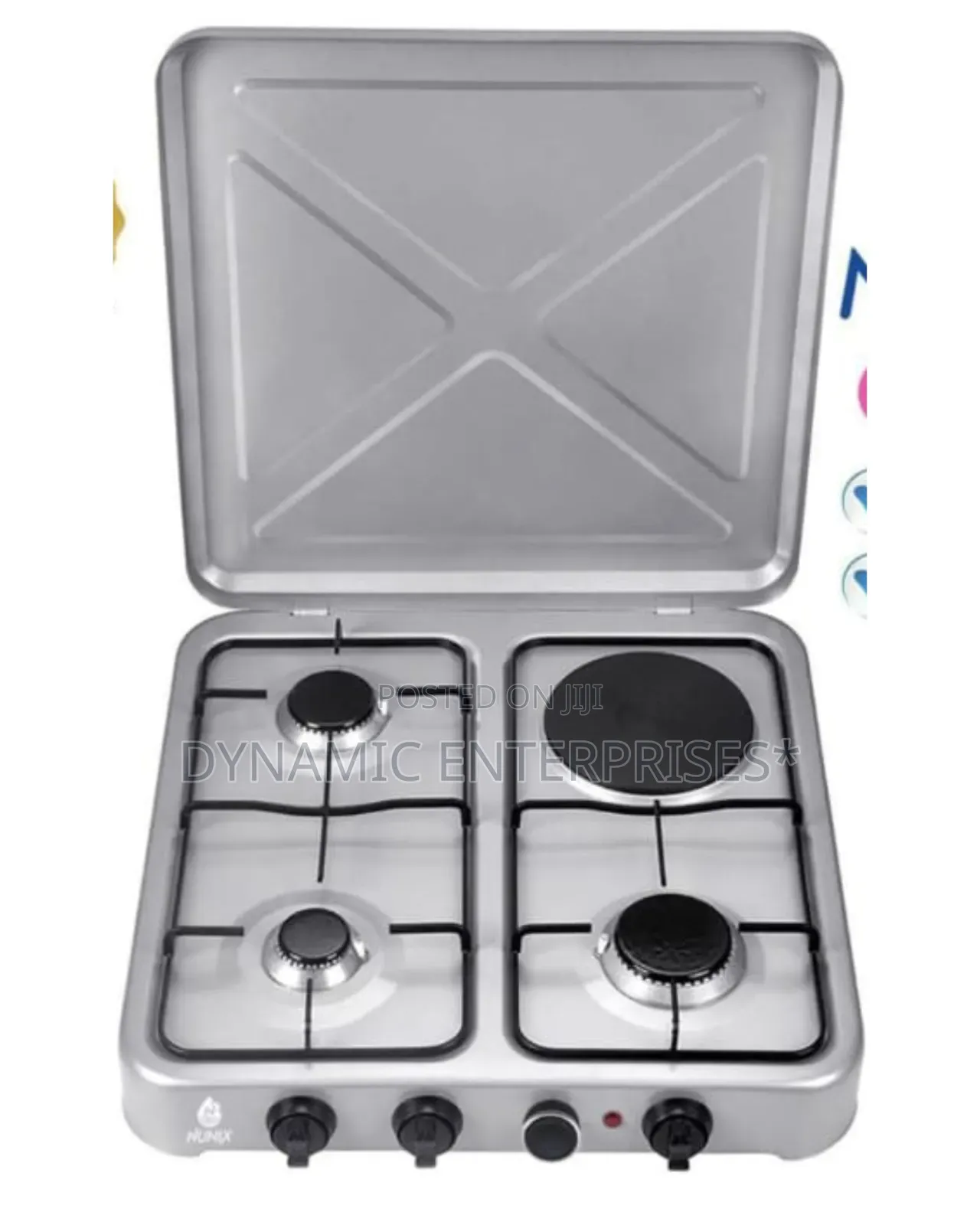 Nunix Table Top Cooker 3 Gas + 1 Electric Burner