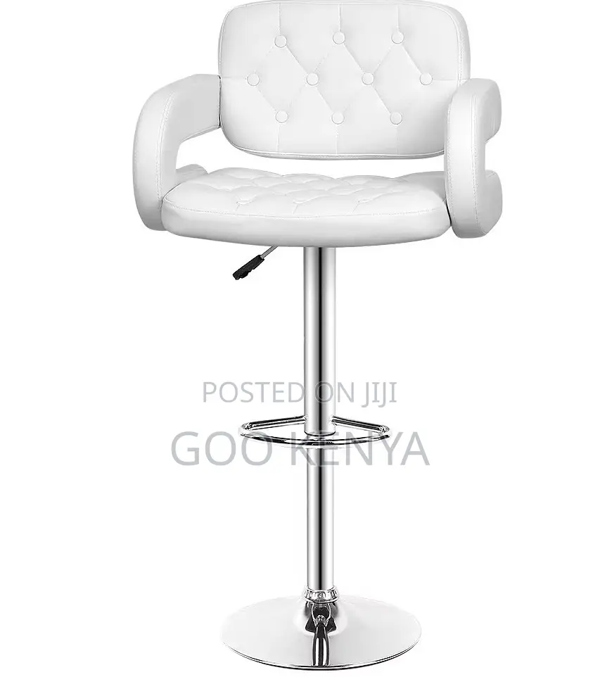Home Stool; Custom Rotating Bar Chair With Footrest and Leather Seat