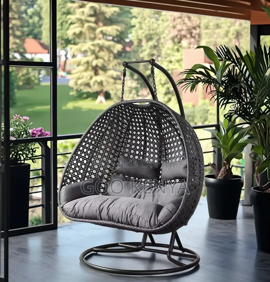Home Chair; Flat Bottom Bird’S Nest Rattan Swing Hanging Chair for Two